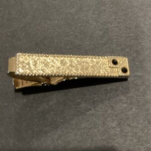 Vintage Elegant Gold Tie Clip With Black Stones